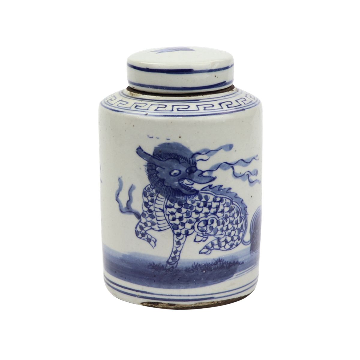 Blue And White Mini Tea Jar Kirin -
