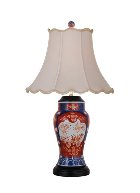 Chinese Porcelain Floral Imari Style Vase Table Lamp 26"