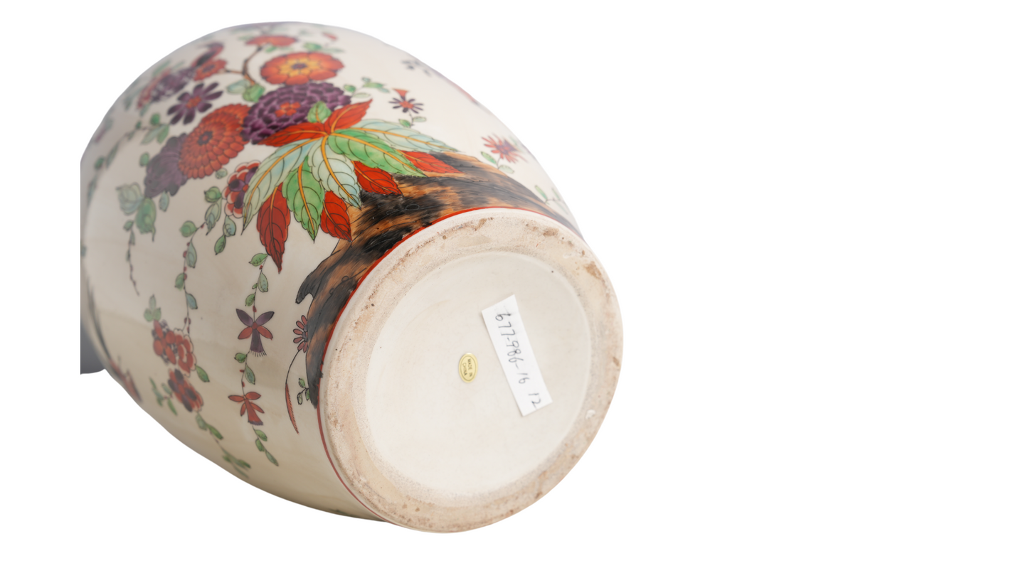 Psuedo Imari Chinese Porcelain Temple Jar 16"