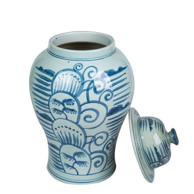 Breeze Temple Jar Blue Motif 18"