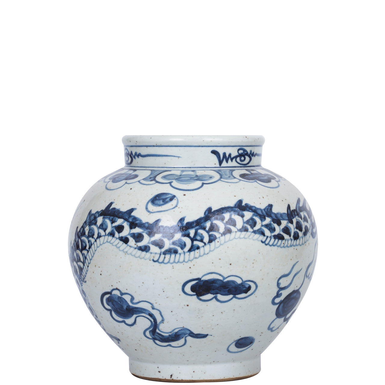 Blue And White Open Top Dragon Jar
