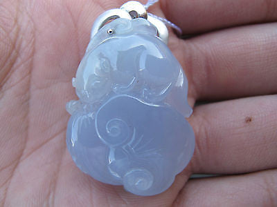 Natural Jade Ruyi Peanut Lucky Mouse Rat Authentic Purple Grade A Jade 18K Gold