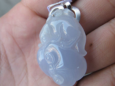 Natural Jade Ruyi Peanut Lucky Mouse Rat Authentic Purple Grade A Jade 18K Gold