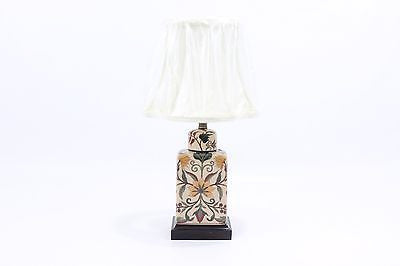 Beautiful French Chinoiserie Porcelain Tea Caddy Tabble Lamp w Clip on Shade