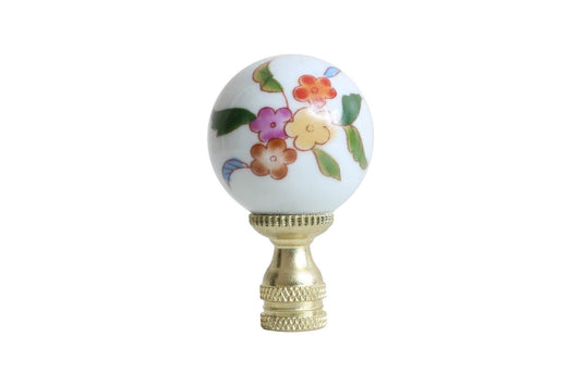 Beautiful Multicolor Floral Porcelain Ball Table Lamp Finial