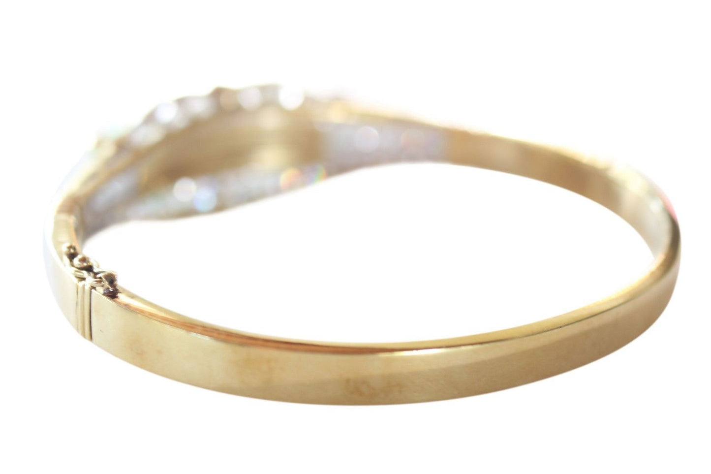 Imperial Jade Jadeite Grade A Untreated 18K Gold Bracelet 1.18ct Diamonds