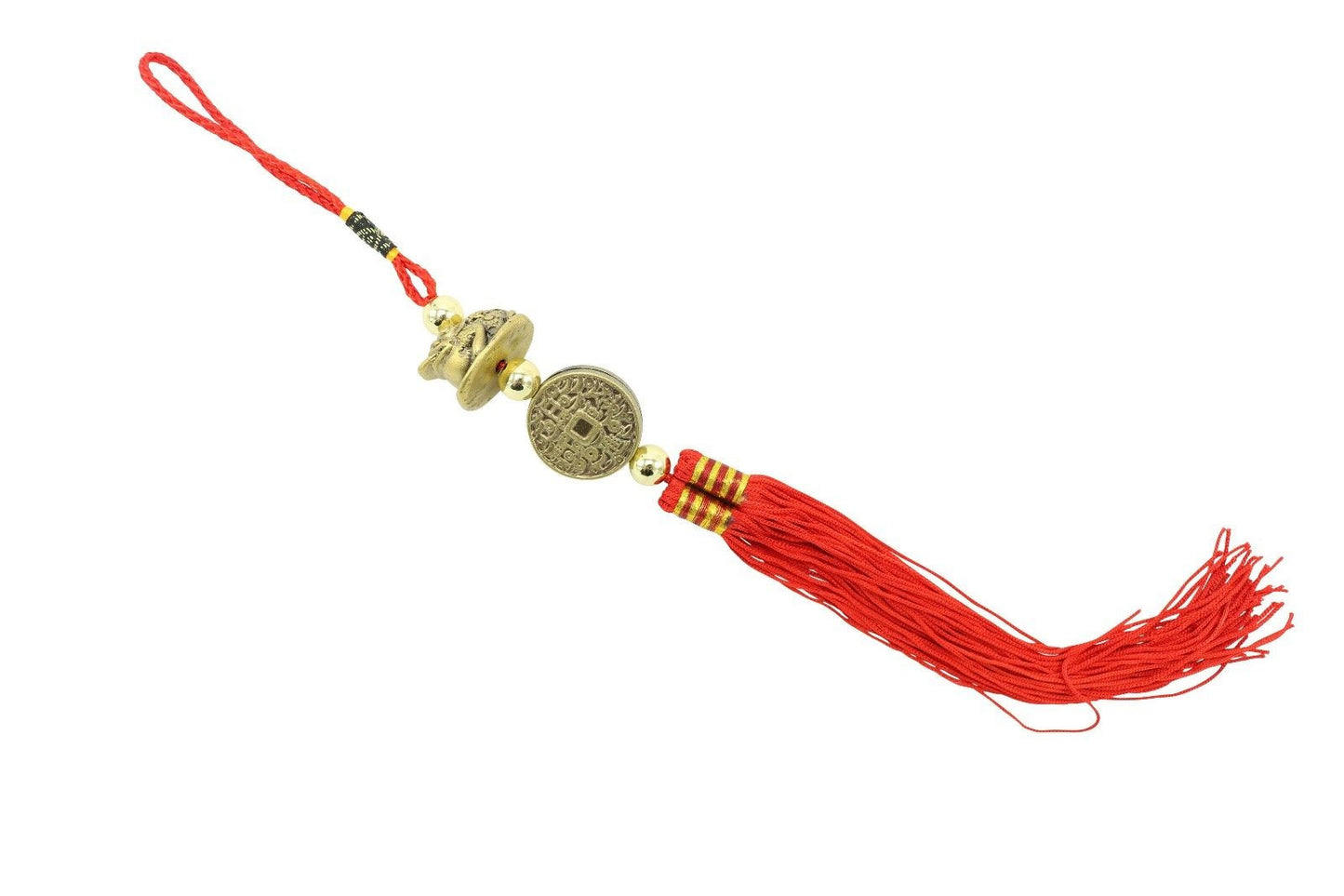 Cute Asian Money Plastic Frog Coin Lucky Red Tassel 11"