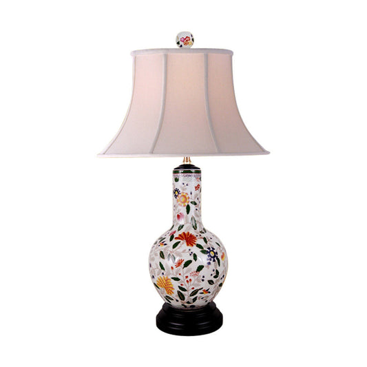 Cute Floral Chinese Porcelain Vase Table Lamp 26"