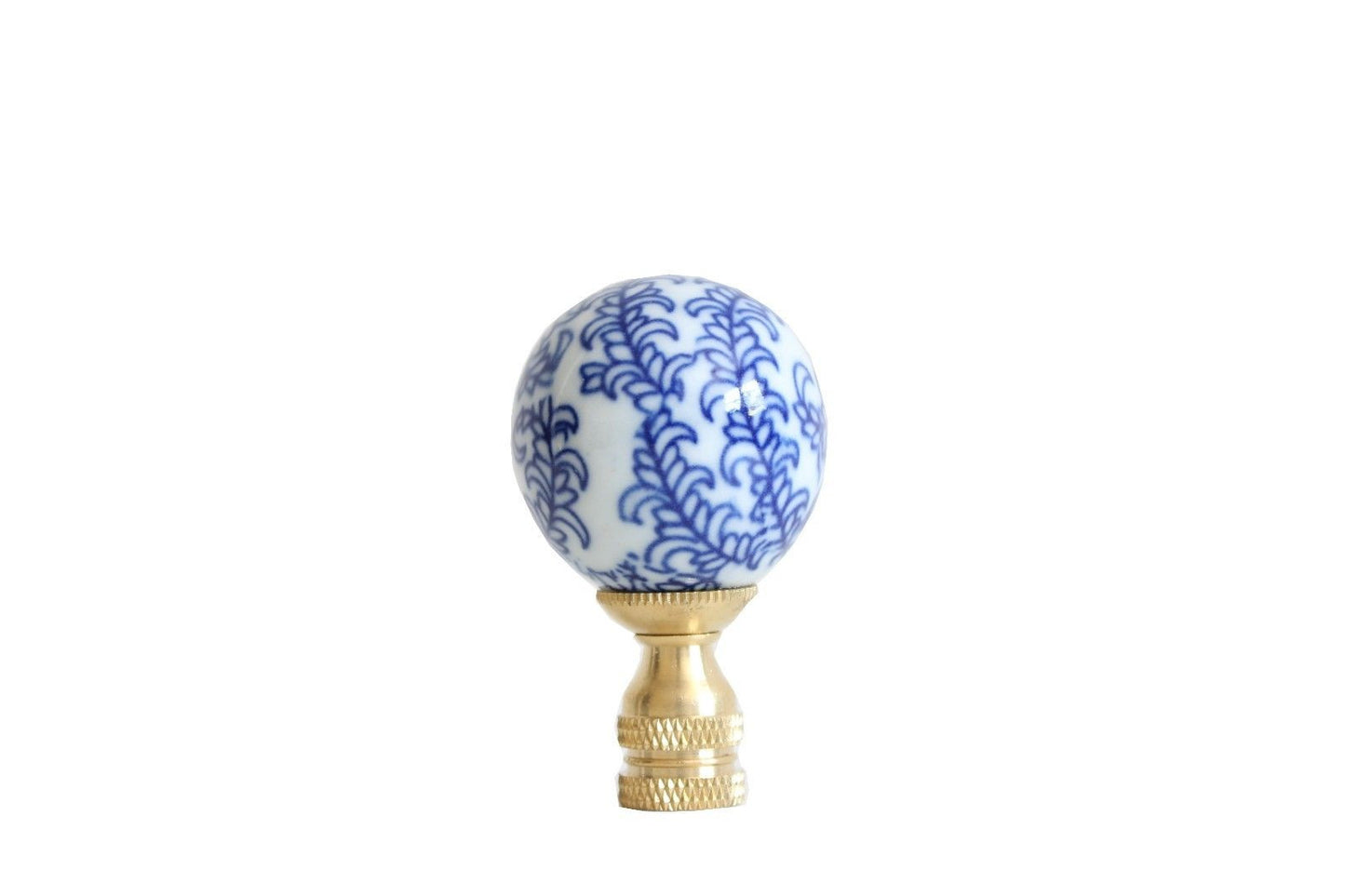 Beautiful Blue and White Floral Motif Porcelain Ball Finial