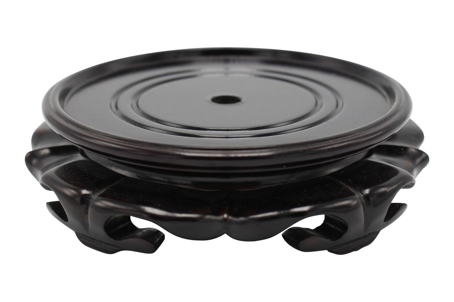 Chinese Round Lotus Wooden Vase Stand 2"- 12" D Wooden Base Home Decor