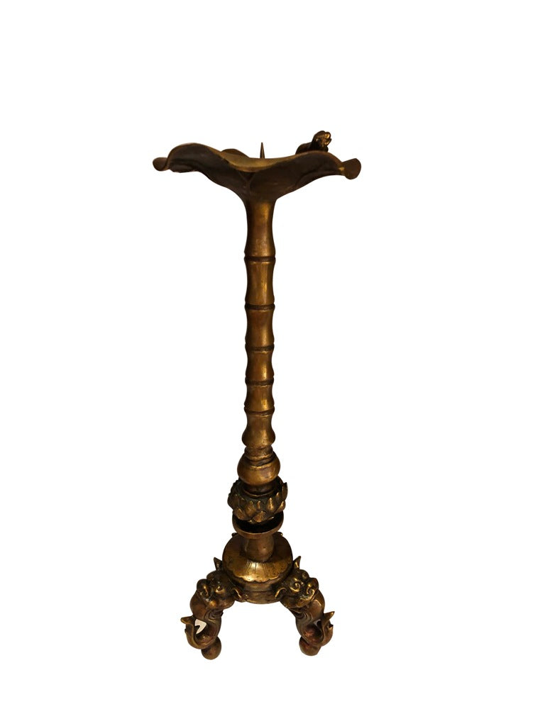 Pair of Brass Candle Holder Set 18"