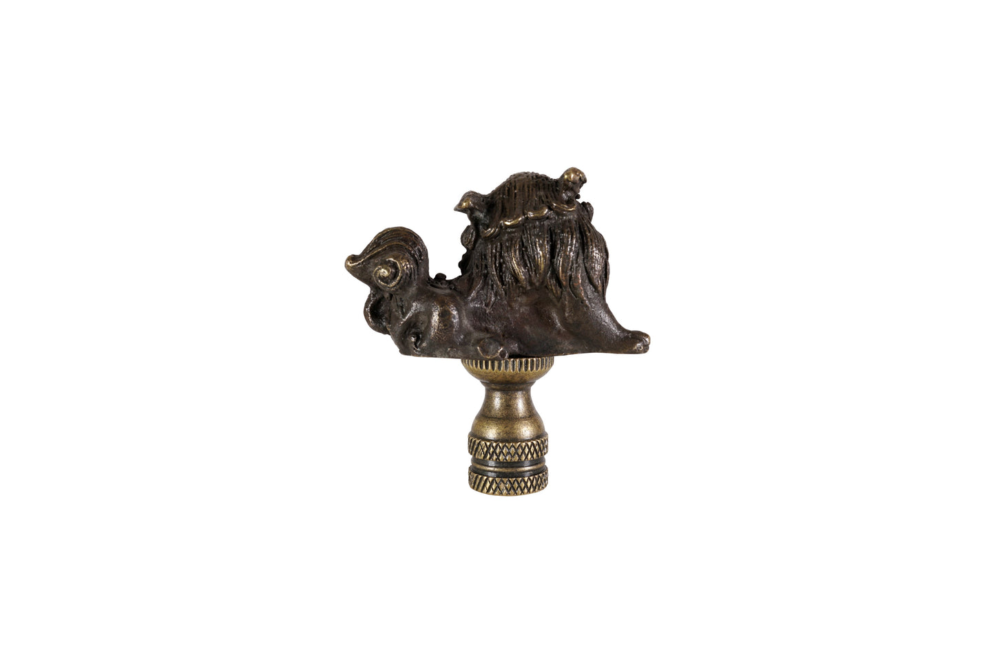 Bronze Foo Dog Figurine Table Lamp Finial 2.5"