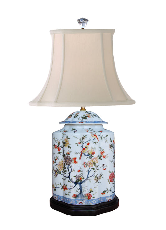 Floral Imari Style Porcelain Scalloped Jar Table Lamp 29"