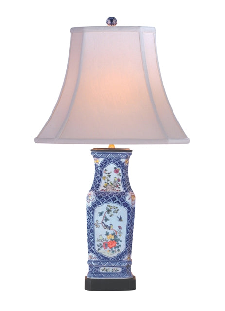 Blue Imari Porcelain Vase Table Lamp 28"