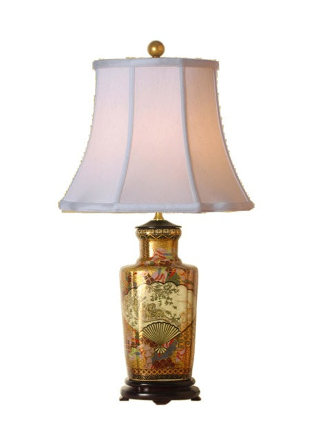 Satsuma Style Porcelain Vase Table Lamp 27"
