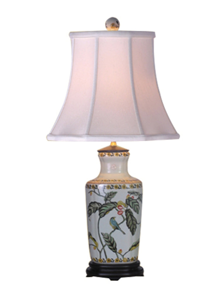Floral Vine Porcelain Vase Table Lamp 27"