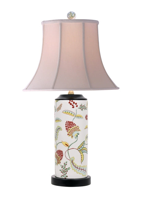 Floral Fruit Porcelain Vase Table Lamp 25"
