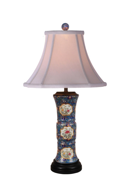 Porcelain Medallion Vase Table Lamp 28"