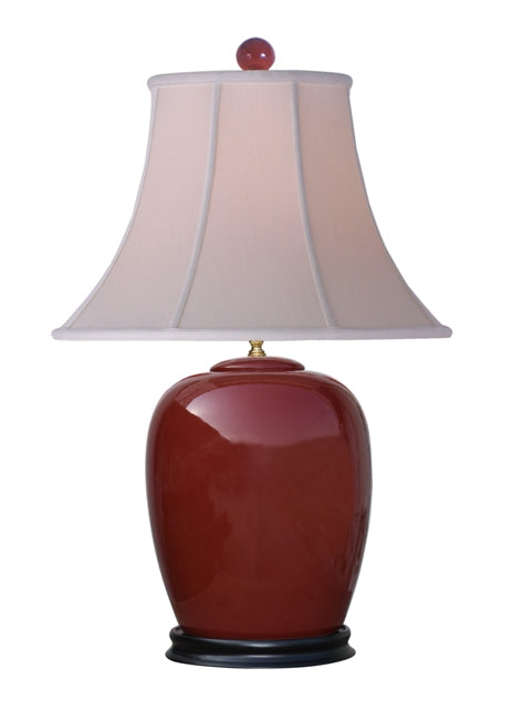 Oxblood Porcelain Ginger Jar Table Lamp 28"