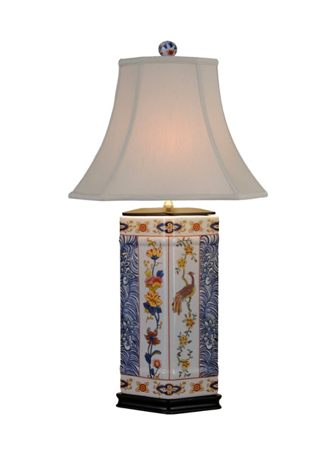 Imari Diamon Shaped Vase Porcelain Table Lamp 27"