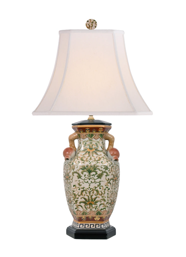 Floral Vine Porcelain Vase Table Lamp 28"