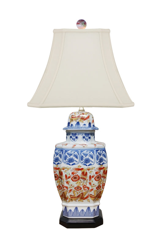 Imari Square Jar Porcelain Table Lamp 27"