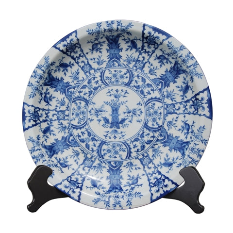 Blue and White Porcelain Chinoiserie Plate 18"