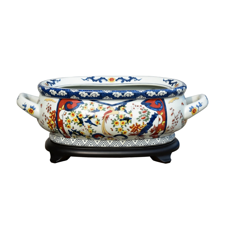Imari Porcelain Foot Bath With Base