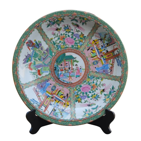 Rose Medallion Porcelain Plate 18"