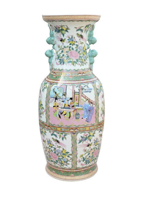 Rose Canton Large Porcelain Vase 24"