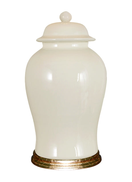 White Porcelain Temple Jar 19"