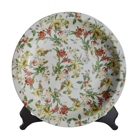 Floral Poreclain Plate 18" Diameter