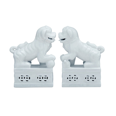Palladium Porcelain Foo Dog Set