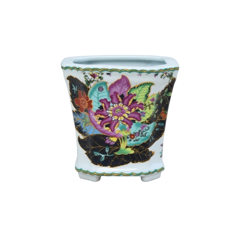 tobacco plant pot Tobacco Leaf Porcelain Flower Pot 5" – Asian Style Furnishing