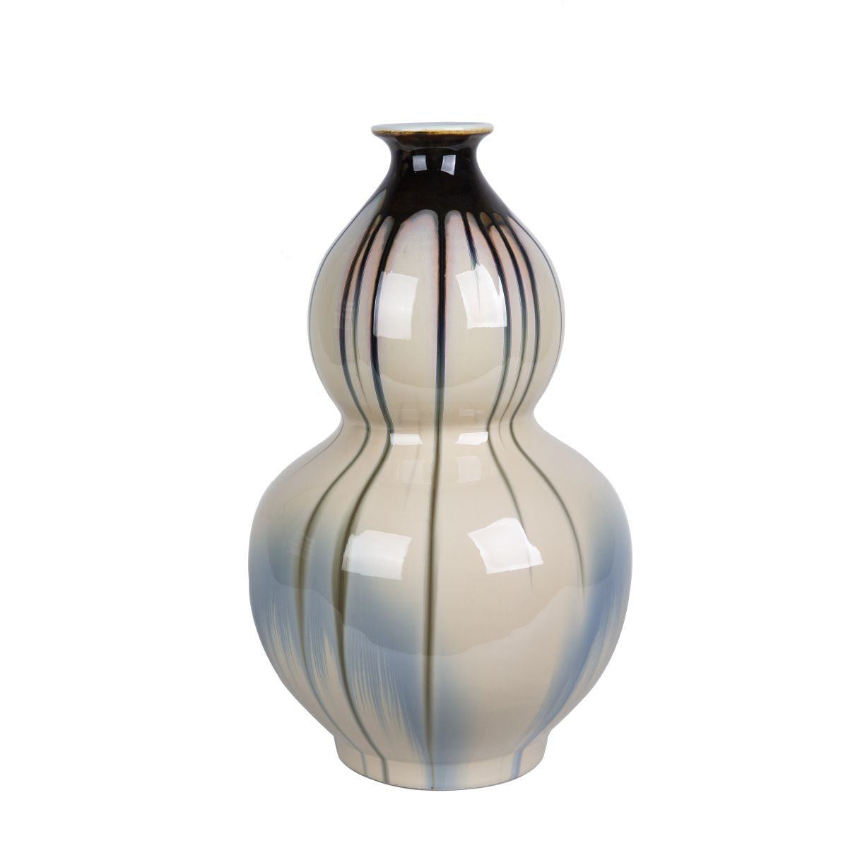 Reaction Glazed Porcelain Gourd Vase 16"