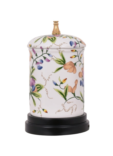 Chinese Floral Motif Porcelain Jar Table Lamp 20"
