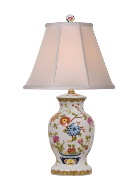 Beautiful Floral Chinese Porcelain Vase Table Lamp 21"