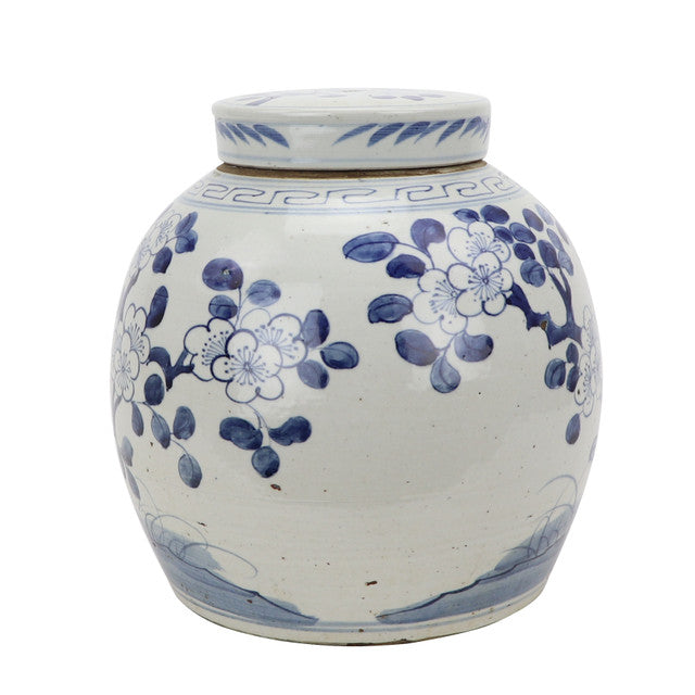 Blue & White Porcelain Vintage Ming Jar Plum Blossom