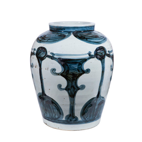 Blue And White Porcelain Abstract Painting Jar