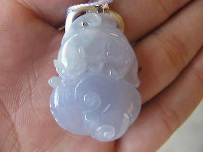 Natural Jade Ruyi Peanut Lucky Mouse Rat Authentic Purple Grade A Jade 18K Gold