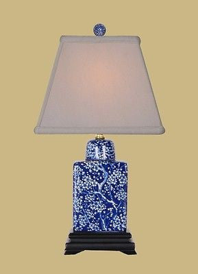 Beautiful Porcelain Blue and White Plum Tree Tea Caddy Lamp