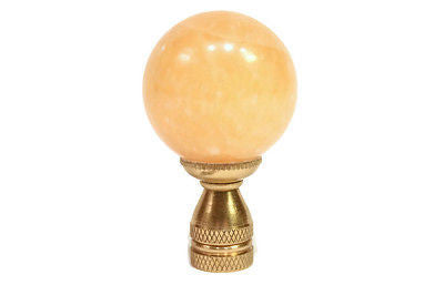 Beautiful Yellow Jade Stone Ball Finial 2"