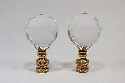 Pair of Unique Crystal Ball Lamp Finial