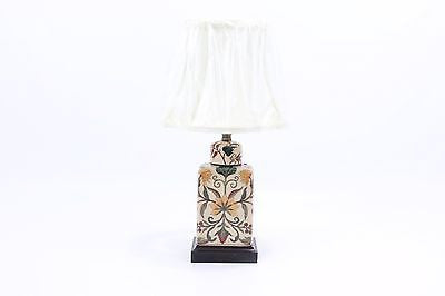 Beautiful French Chinoiserie Porcelain Tea Caddy Tabble Lamp w Clip on Shade