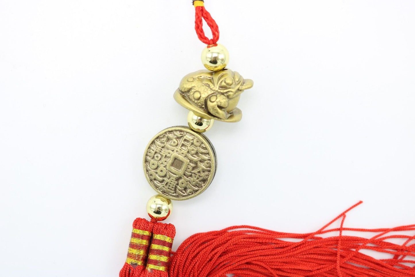 Cute Asian Money Plastic Frog Coin Lucky Red Tassel 11"