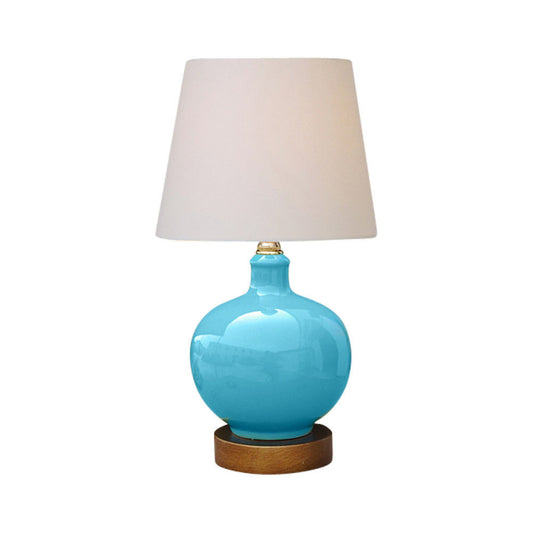 Beautiful Baby Blue Porcelain Vase Table Lamp 13"