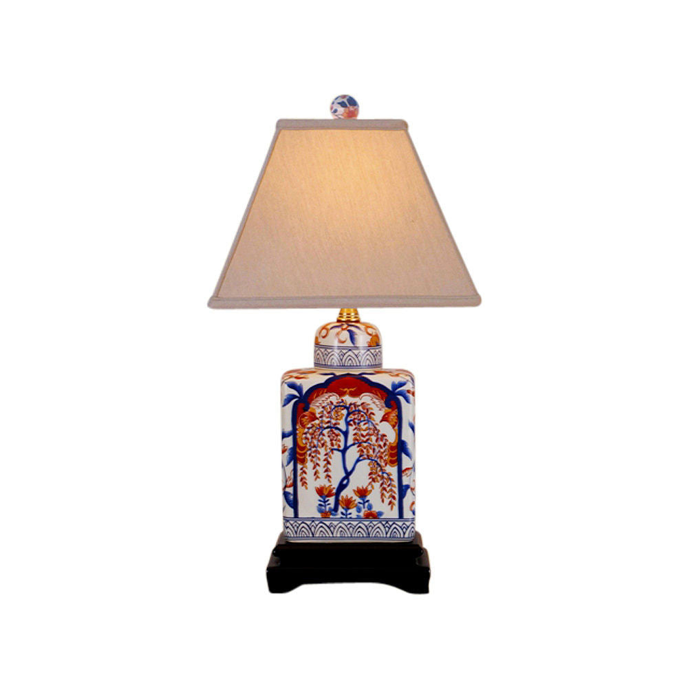 Beautiful Porcelain Imari Pattern Tea Caddy Table Lamp 18"