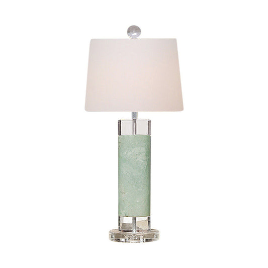 Green Jade Cylindrical Porcelain Table Lamp 26"