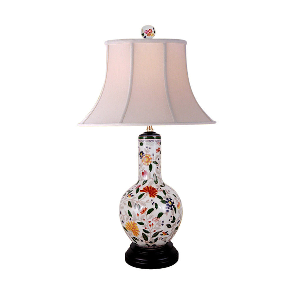 Cute Floral Chinese Porcelain Vase Table Lamp 26"