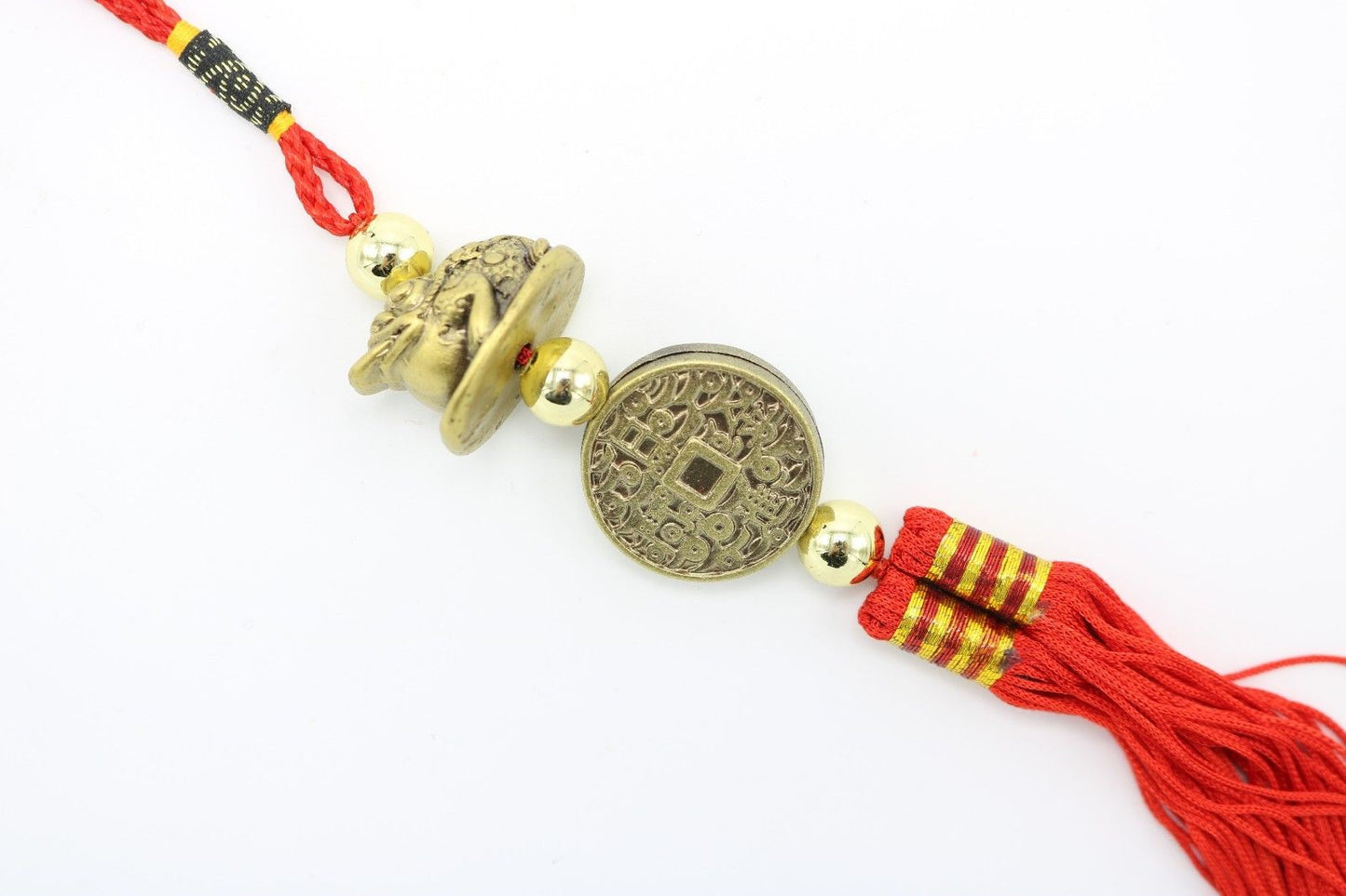 Cute Asian Money Plastic Frog Coin Lucky Red Tassel 11"